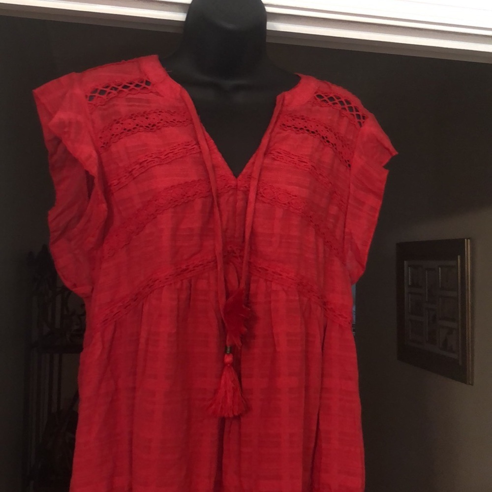 Knox Rose Red Peasant Dress - Picture 3 of 9